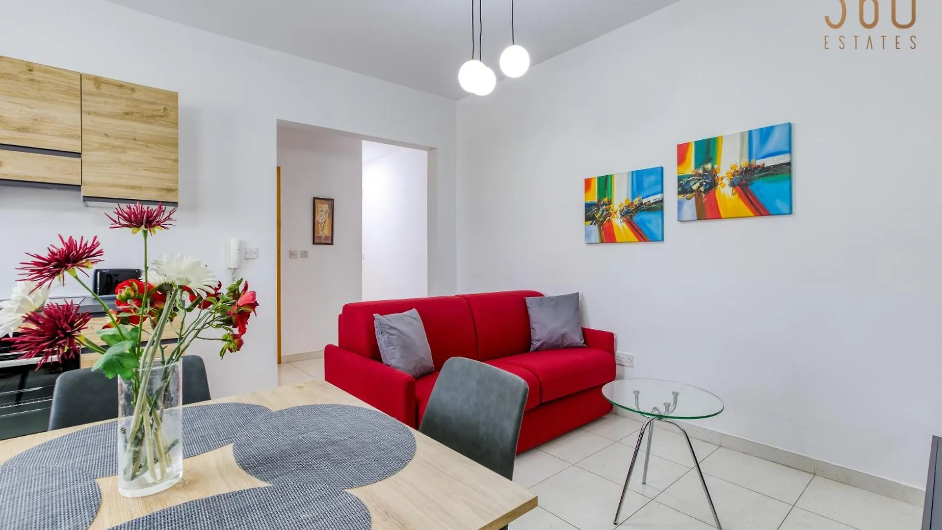 Modern Apartment With Sofabed & Balcony In Gzira By 360 Estates 0*,