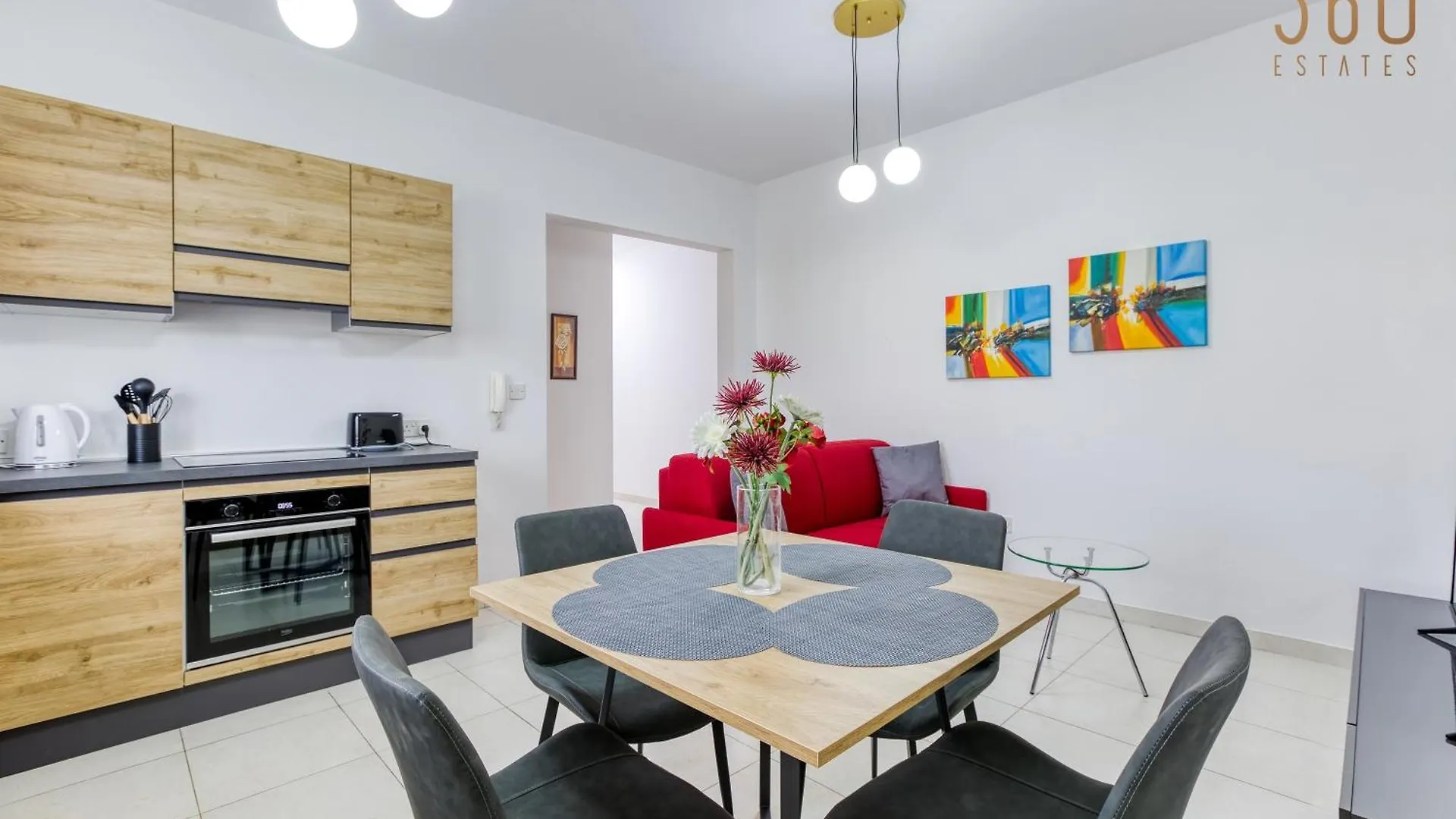 Modern Apartment With Sofabed & Balcony In Gzira By 360 Estates